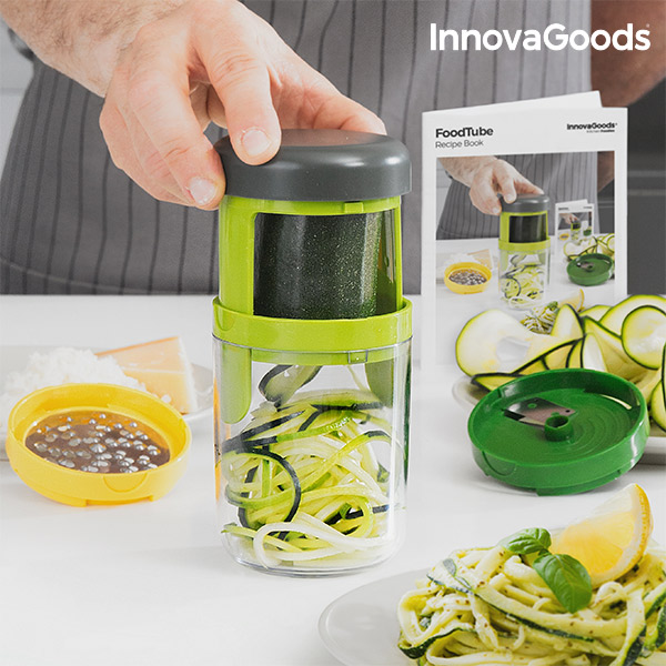 FoodTube Spiralizer and Grater with Recipe Book 