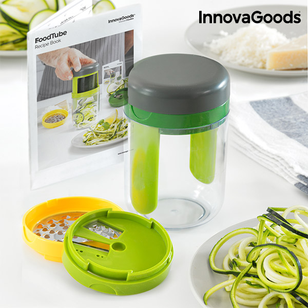 FoodTube Spiralizer and Grater with Recipe Book 